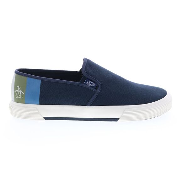 Original Penguin Mens Sam Stripe Slip On Blue Shoes (NWT) - Picture 1 of 7